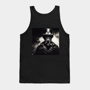 Steam Punk Devilish Man wearing Top Hat and Goggles Tank Top